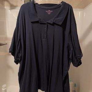 Plus size polo shirt. Navy blue color.